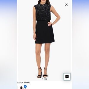 Eliza J Rhinestone Embellished Popover Sleeveless Dress